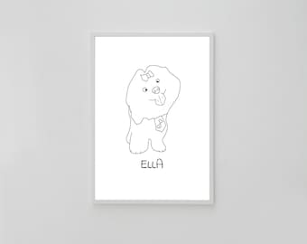 Custom Pet Drawing, Custom Line Art, Dog Portrait, Ugly Pet Portrait, Funny Pet Portrait, Funny Dog Digital Art, Custom Pet Portrait Gifts