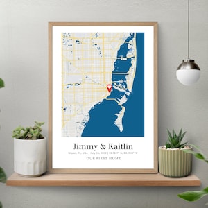 Custom Couple Map, Personalized Map Poster, First Date Map, Where We Met Map, First Home Map, Custom Map Gift, Anniversary Map, Wedding Maps