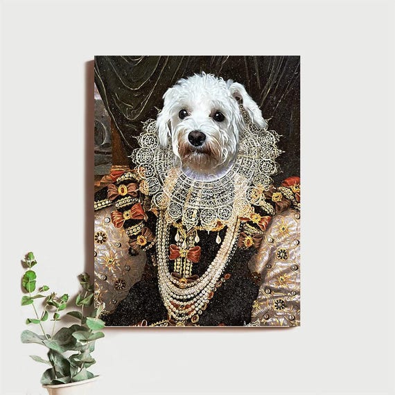 Custom Dog Portrait, Funny Renaissance Dog Portrait, Custom Pet Portrait for Dogs, Personalized Royal Dog Portrait, Regal Pet Portrait Gifts