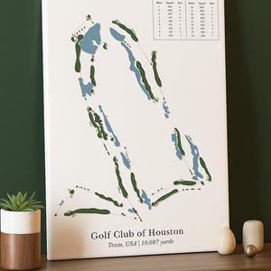 Golf Course Map, Personalized Birthday Gifts, Wall Decors, Course Prints for Birthdays, Golf Map Poster, Custom Golf Art, Golf Course Prints