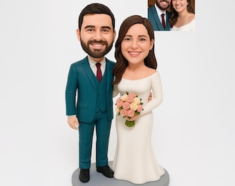 Personalized Couple Bobblehead, Wedding Day Bobblehead, Custom Bride Figurine, Custom Groom Figurine, Wedding Couple Doll, Wedding Figurines
