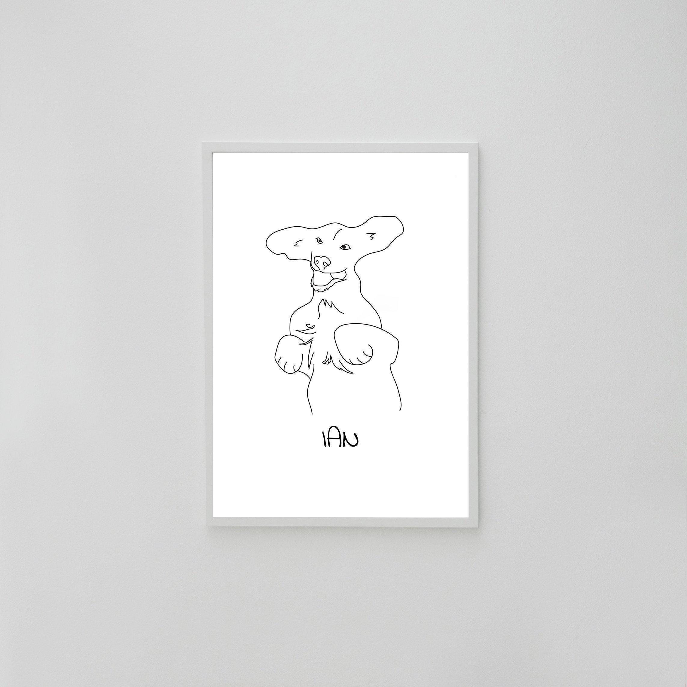 Funny Pet Portrait, Funny Line Art Portrait, Custom Ugly Portrait ...