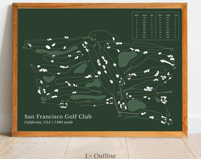 Custom Golf Course Map, Personalized Golf Course Poster, Custom Golf Course Canvas Print, Digital Art Golf Course Map, Custom Poster Gifts