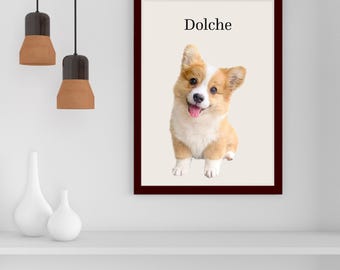 Pet Memorial Art, Custom Pet Art, Personalized Pet Portraits, Custom Framed Pet Portrait, Custom Pet Digital Print, Custom Pet Portrait Gift