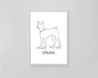 Funny Pet Portrait, Funny Line Art Portrait, Custom Ugly Portrait, Custom Bad Portrait, Dog Line Art, Pet Portrait Gifts, Pet Drawing Gifts