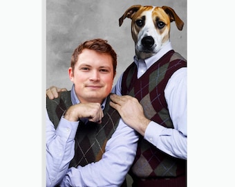Step Brothers Pet Portraits, Funny Dog Portrait, Funny Custom Pet Portrait, Custom Dog Portraits, Pet Portraits, Funny Pet Portriats Gifts