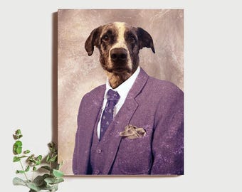 Funny Pet Portrait Gifts, Gag Digital Pet Portrait, Funny Pet Portrait Gifts, Tuxedo Pet Portrait, Custom Formal Pet Portrait, Digital Print