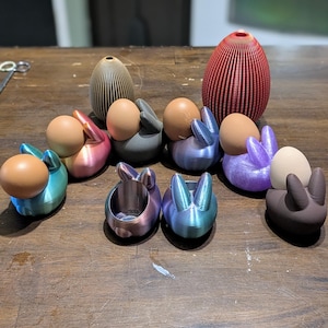 Set of 12 Cute Easter Bunny Egg Display Stands - Minimalist Bunny Tea Light Holder - Easter Egg Display - Bunny Table Decoration -  1 Dozen