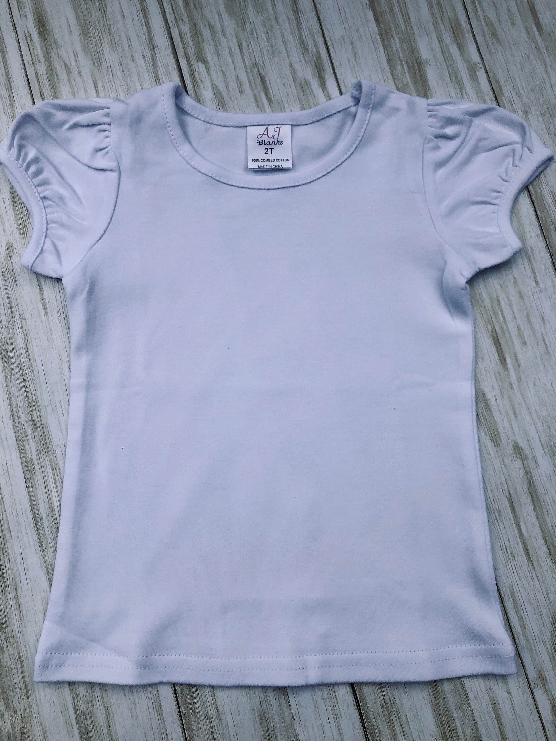 Embroidered Girls Puff Sleeve Shirt Etsy