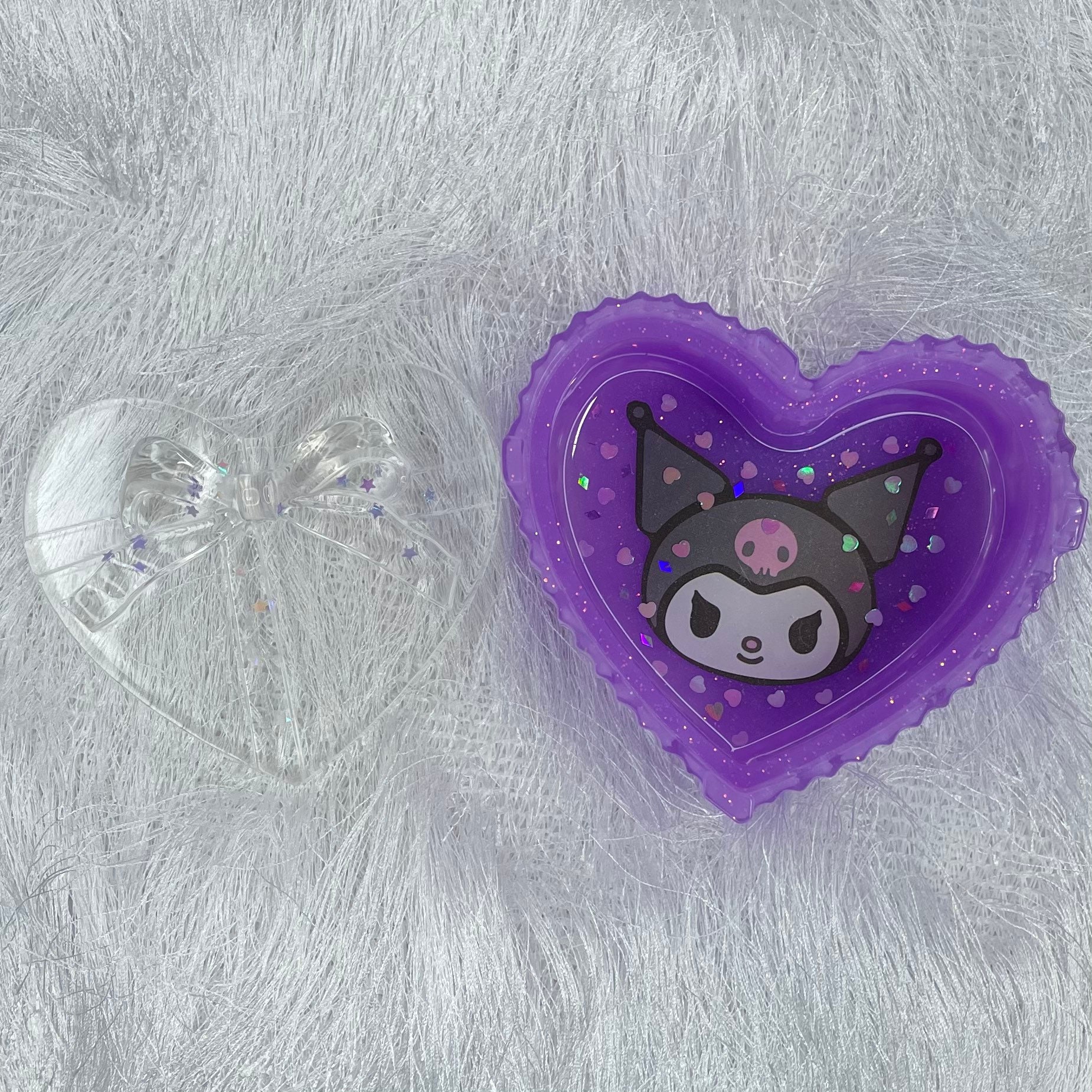 Kuromi resin jewelry box ashtray with lid heart shape Etsy