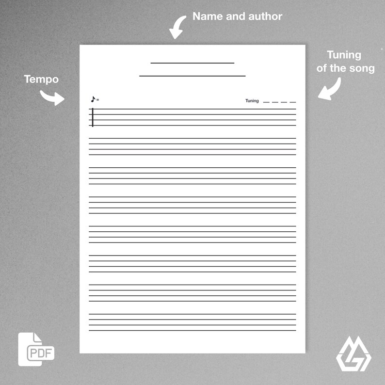 Printable Bass blank music sheet tabs chords chart | Etsy