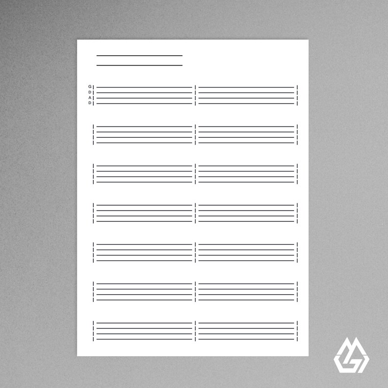 Printable Bass blank music sheet tabs chords chart Etsy
