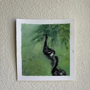 Grün Schwan Original Gemälde