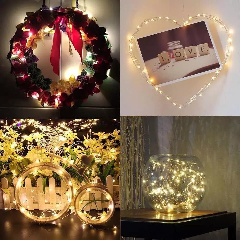 Christmas Fairy Lights Battery Powered Remote Operated LED Copper Wire String  Light 5M 10M Wall Lights Coloured Birthday Party Lights 