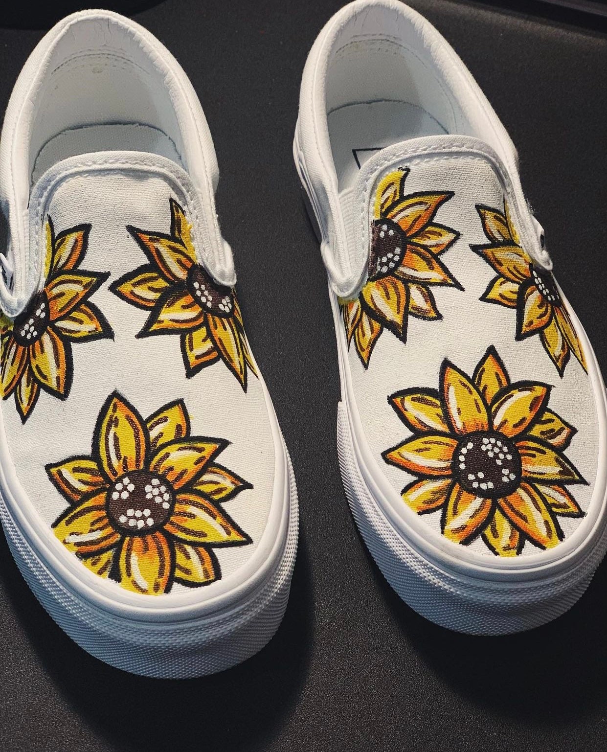 Custom Sunflower Vans Etsy