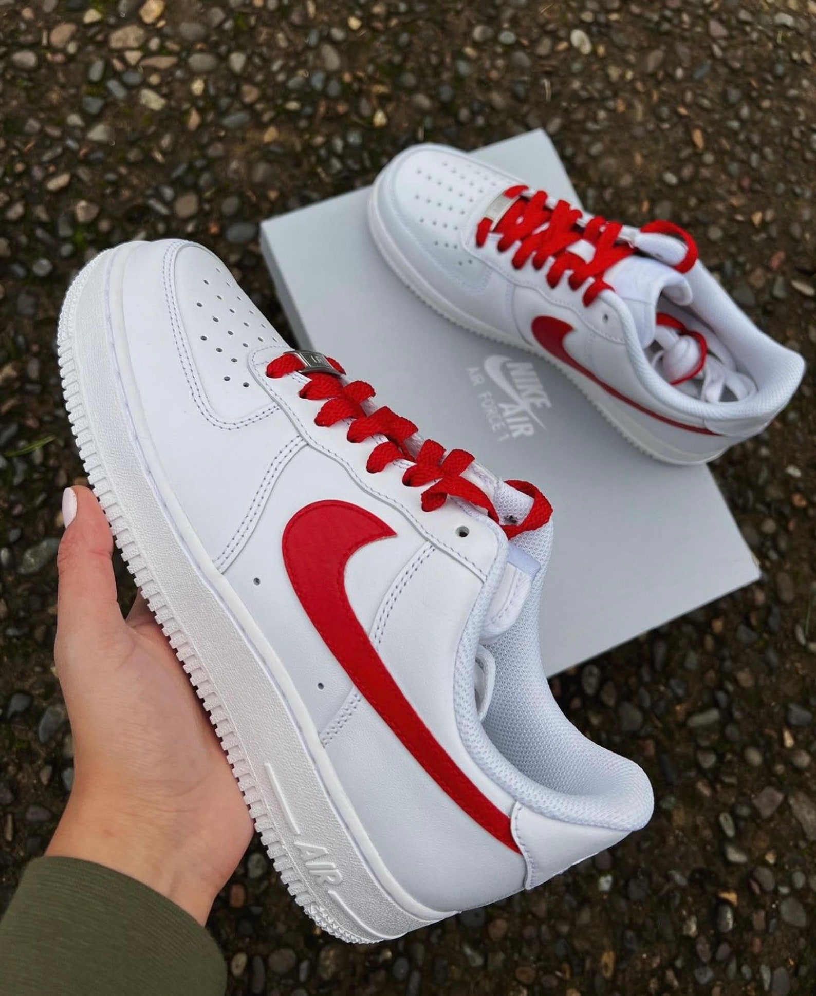 Red Swoosh Air Force 1 - Etsy