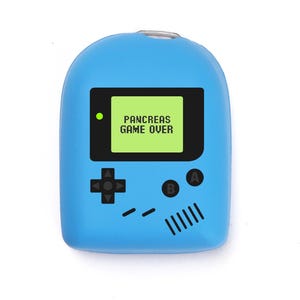 Omnipod Cover - Print - Game Over Blue