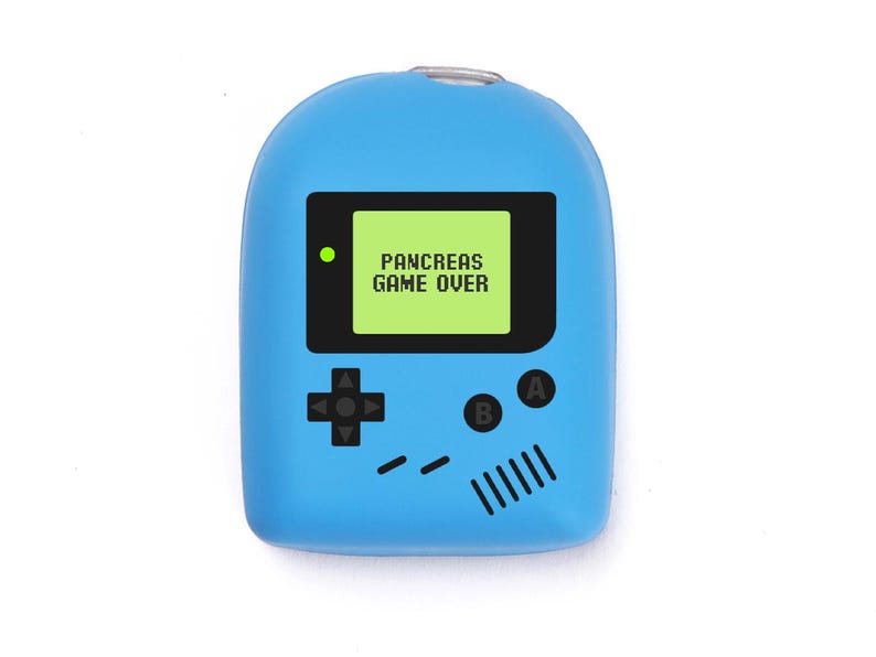 Omnipod Cover - Print - Game Over Blue