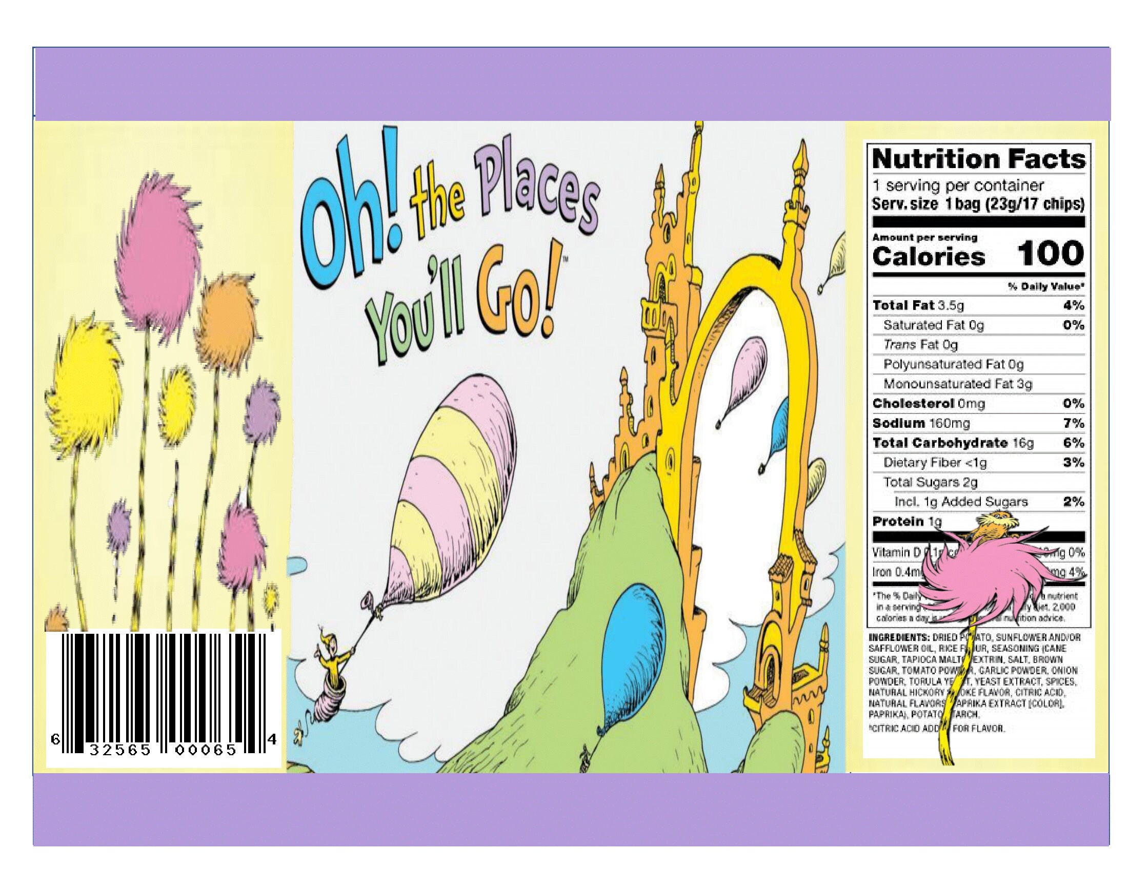 Oh the Places Chip Bag Label Dr. Seuss Chip Bag Label for - Etsy