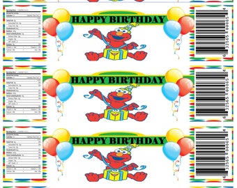 Elmo water bottle labels