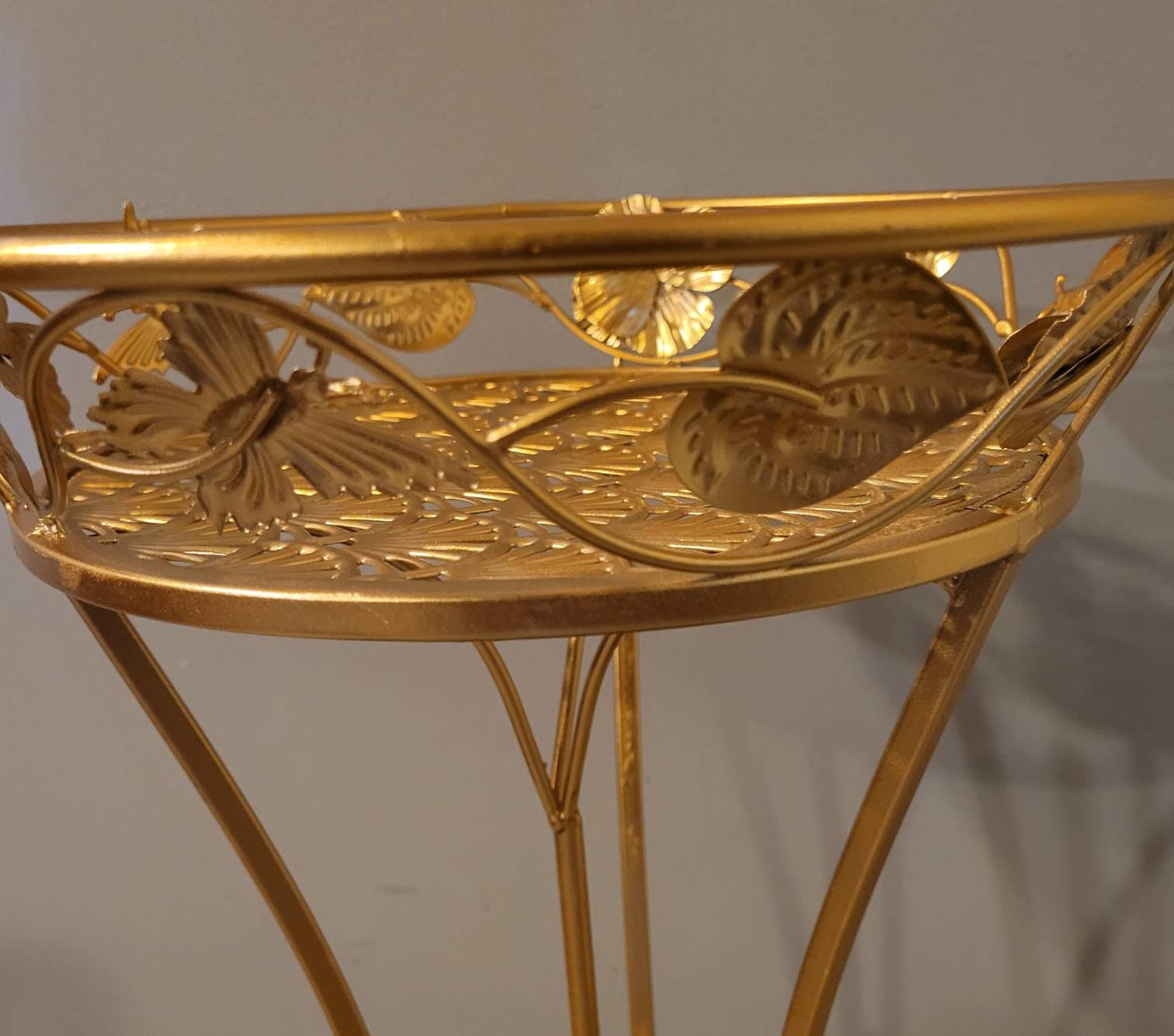 27 Inches tall Gold Stand Home Decor Stand Tray Plant Holder Etsy