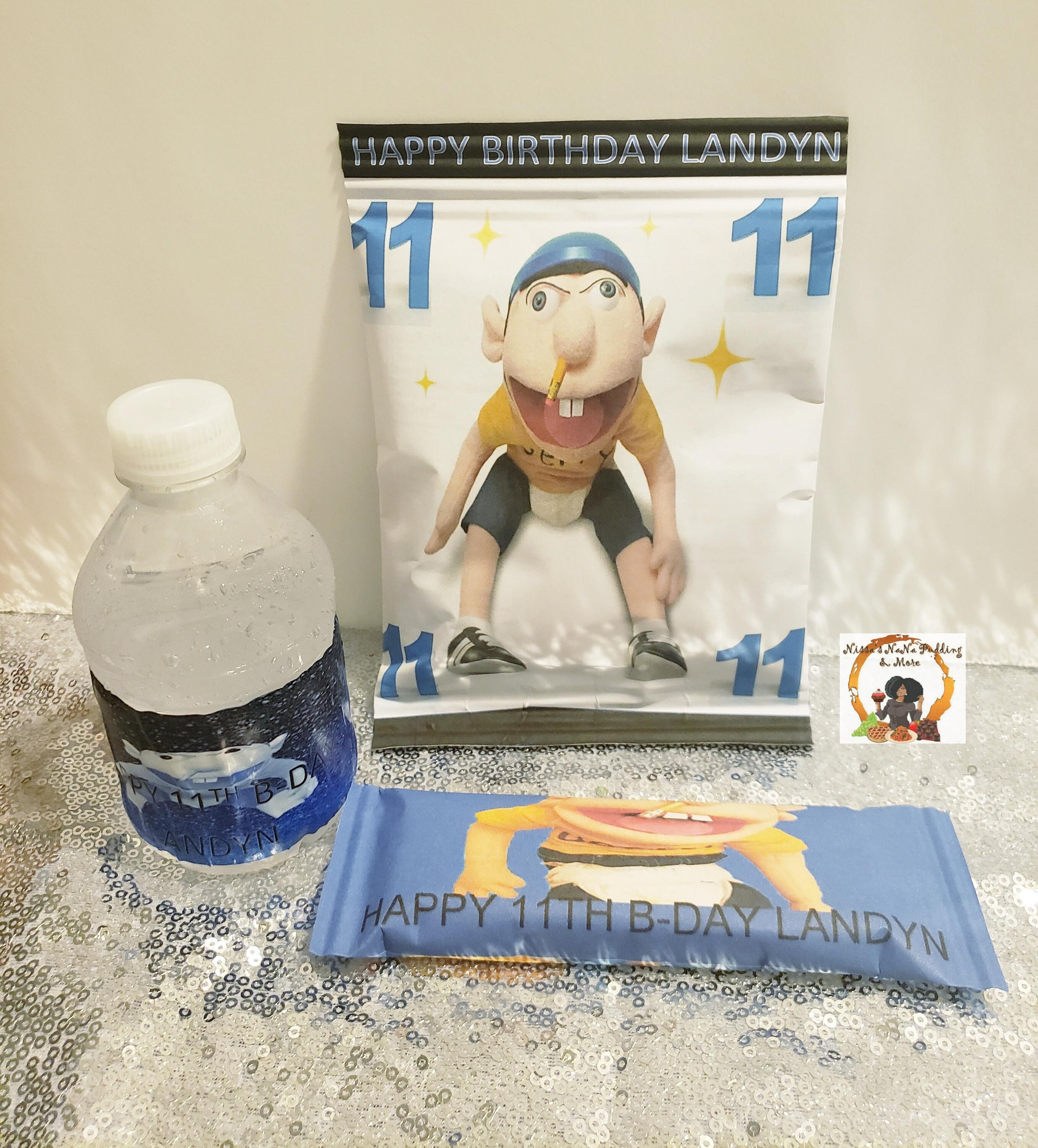 36 Piece Jeffy Puppet Treats Chip Bag Water Bottle Candy Bar Etsy Ireland