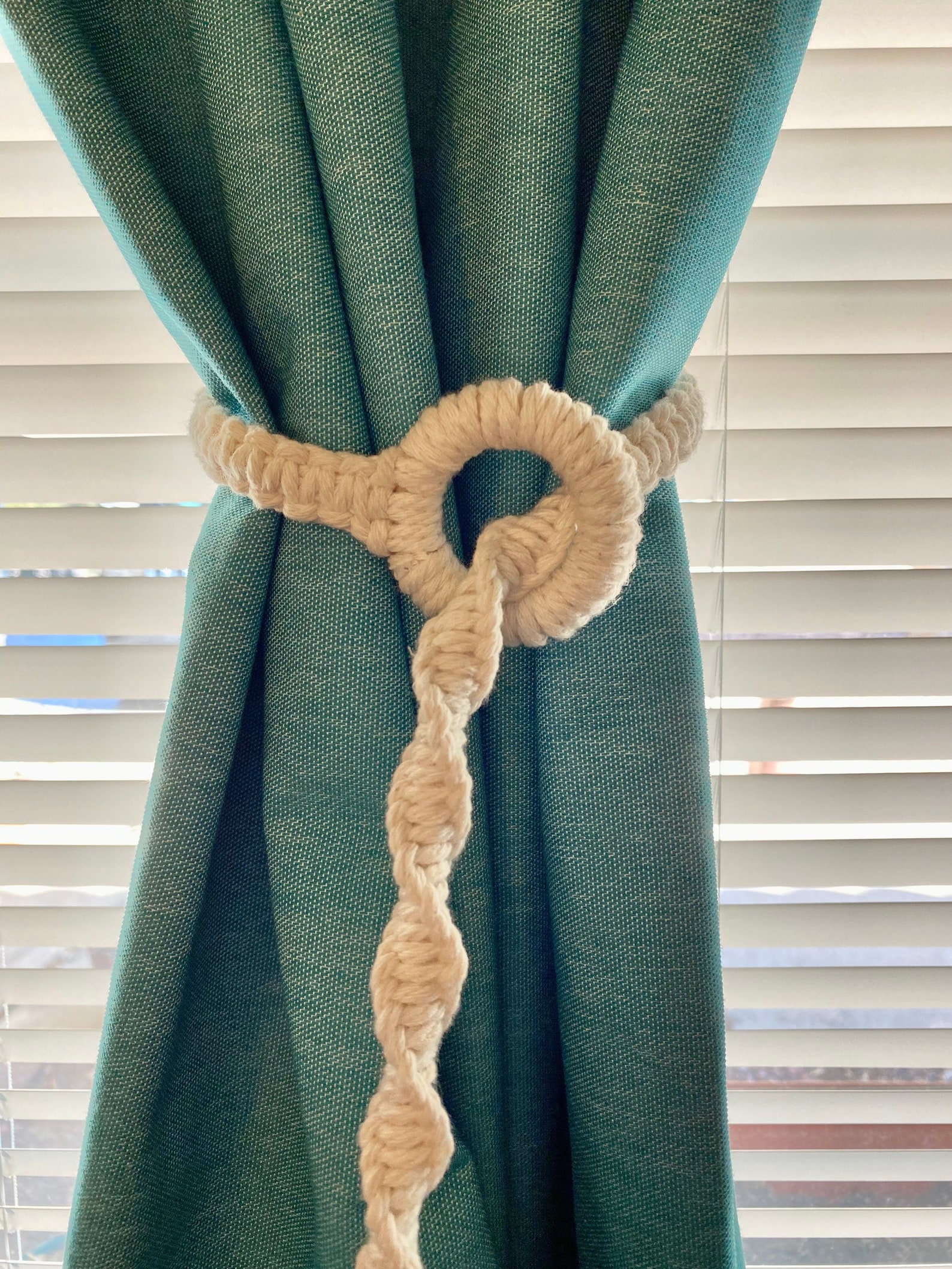Set of 2 Curtain Tie Backs Knotted Tie Backs Curtain Etsy