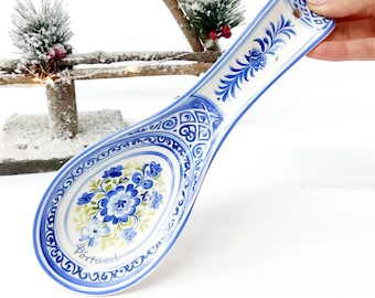 Base para cuchara de cocina portuguesa / Reposacucharas de cerámica / Reposautensilios / Utensilios de cocina / Recuerdo portugués / Regalos de Portugal / Decoración portuguesa