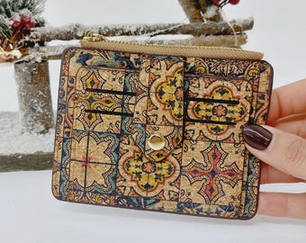 Cork Wallet For Cards And Coins / Cork Card Holder / Cork Wallet / Vegan Wallet / Wallet For Girls / Eco-Friendly Gift / Christmas Gift