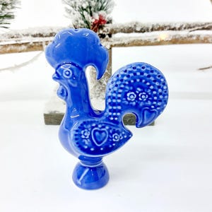 Glazed Ceramic Rooster 11cm/ Ceramic Rooster / Glazed Rooster / Rooster Figurine / Rooster Art / Rooster Kitchen / Gift For Mom / Funny Gift