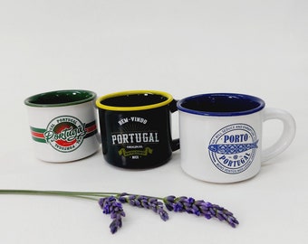 Mini Portugal Mug / Travel Mug / Gift Mug / Coffee Cup / Espresso Cup / Ceramic Mug / Pottery Mugs / Funny Coffee Mugs / Vintage Mug