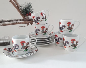 Set of 6 Portugal Coffee Cup / Portugal Mug / Travel Mug / Coffee Cup / Espresso Cup / Ceramic Mug / Vintage Mug / Ceramics and Pottery