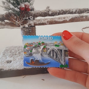 Keramische Porto magneet/keramiektegel magneet/Porto magneet/souvenir uit Portugal/Portugal bewaar de datum/Portugal geschenken/cadeau voor moeder