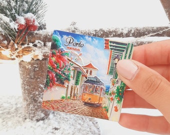 Ceramic Porto Magnet / Magnet / Porto Magnet / Souvenir From Portugal / Portugal Save The Date / Portugal Gifts / Gift For Mom / Cute Gift