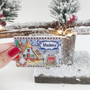 Keramische magneet Madeira / Magneet / Madeira-magneet / Souvenir uit Portugal / Portugal Save The Date / Portugal cadeaus / cadeau voor moeder