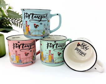 Large Ceramic Mug Portugal / 12oz Mug / Large Coffee Mug / Funny Mug / Beautiful Gift From Portugal / Travel Gift / Memory Of Portugal