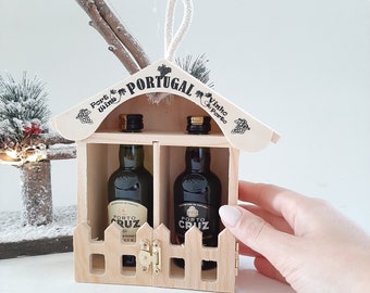 Set von 2 Mini Weinflaschen / Porto Wein / Weißwein / Rotwein / Weingeschenke / Hochzeitsgeschenk / Portugiesisches Geschenk / Reisegeschenk für Paare