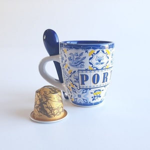 Espresso Cup Portugal / Coffee Mug / Ceramic Mug/ Travel Mug / Gift Mug / Coffee Cup / Pottery Mugs / Funny Coffee Mugs / Vintage Mug