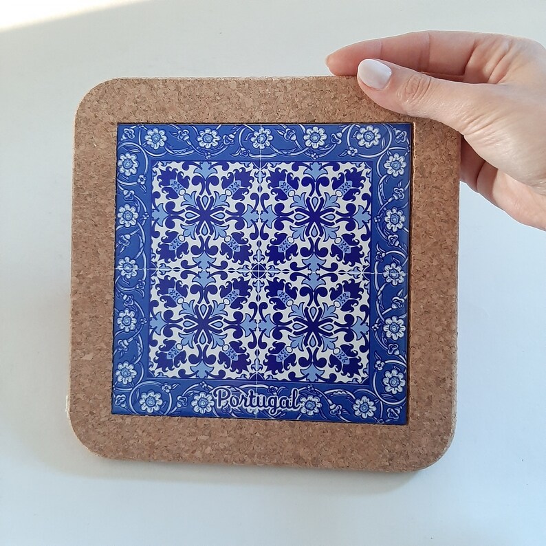 Cork Base With Ceramic / Cork Art / Cork Coaster / Kitchen Utensils