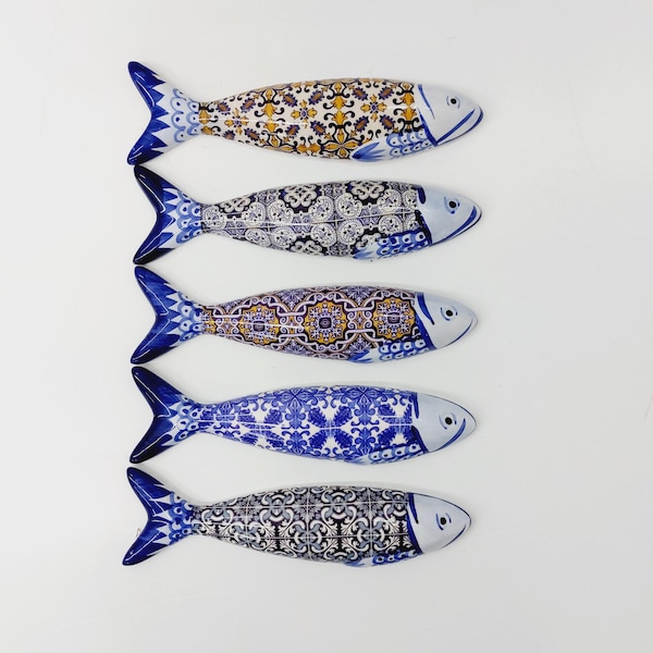 Ceramic Sardines / Ceramic Hanging Sardine / Fish Wall Hanging / Ceramic Fish / Sardines Gifts / Fish Lovers / Coastal Decor / Beach Decor