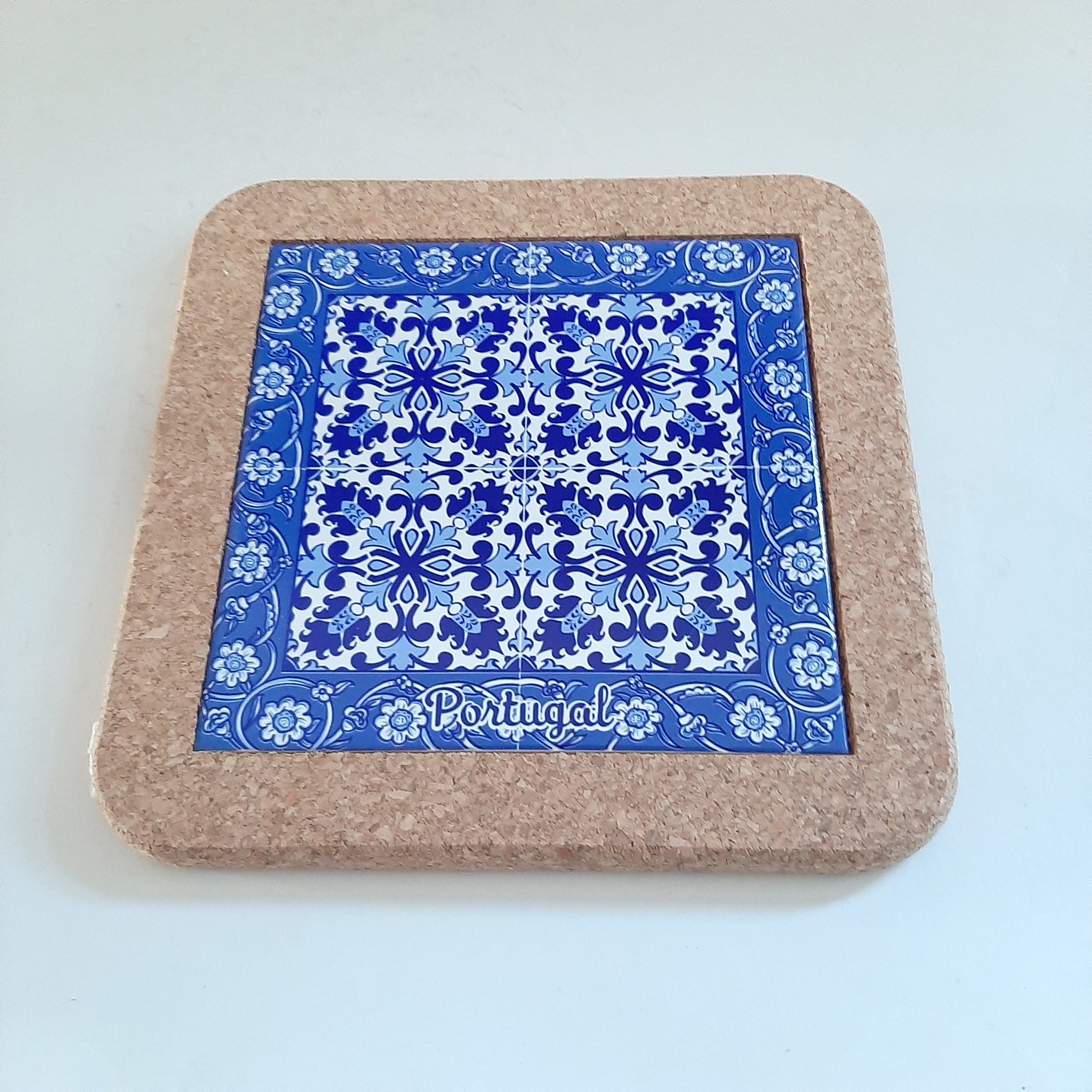 Cork Base With Ceramic / Cork Art / Cork Coaster / Kitchen Utensils