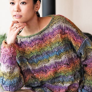 NORO - Sakurasau Pullover, Sweater, Jumper, PDF Knitting Pattern, English, German, Spanish, French, Dutch