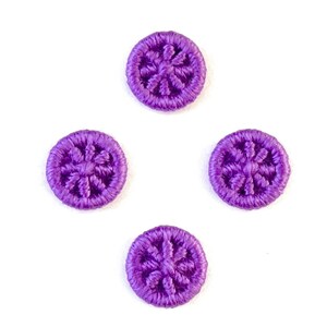 Dorset Yarn Buttons, 4-Pack, 3/4 Inch Acrylic Yarn Buttons for Sewing, Knitting, Crochet, Crafts (Purple Cosmos)