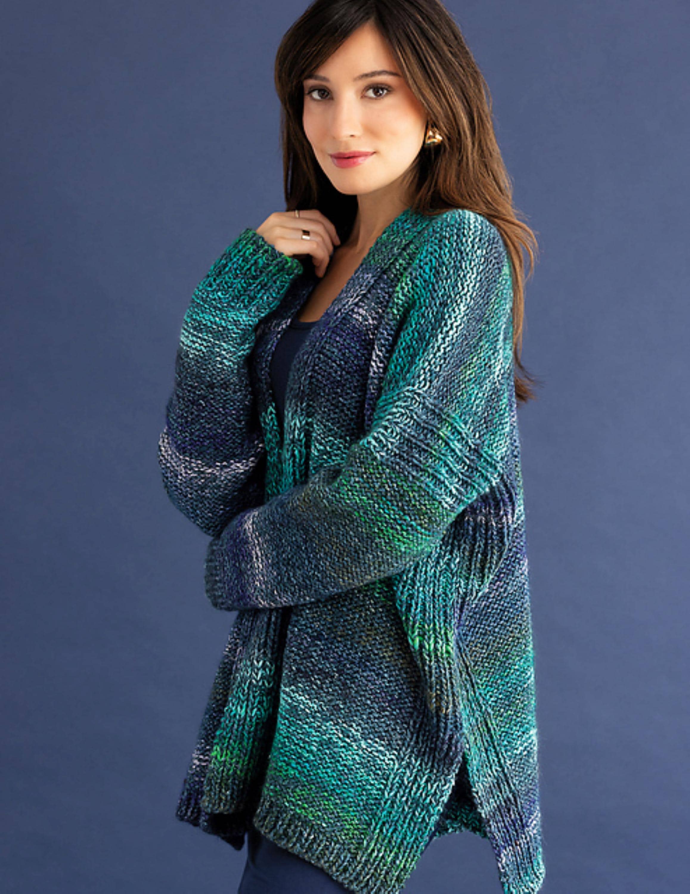 NORO - Sunday Morning Cardigan Sweater PDF Knitting Pattern, Lonf 