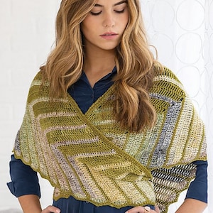 NORO - Spring Woodlands #22 Shawl Crochet PDF Pattern, Wrap, Complex, English, German, Spanish, French, Italian, and Dutch