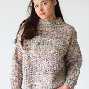 NORO - Sia Sweater #28 PDF Knitting Pattern, Jumper, Pullover, Textured, Long Sleeve, English, German, Spanish, French, Italian, and Dutch