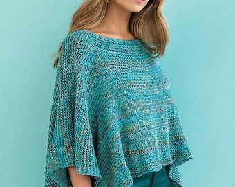 NORO - Easy-Peasy Poncho PDF Knitting Pattern, Beginner