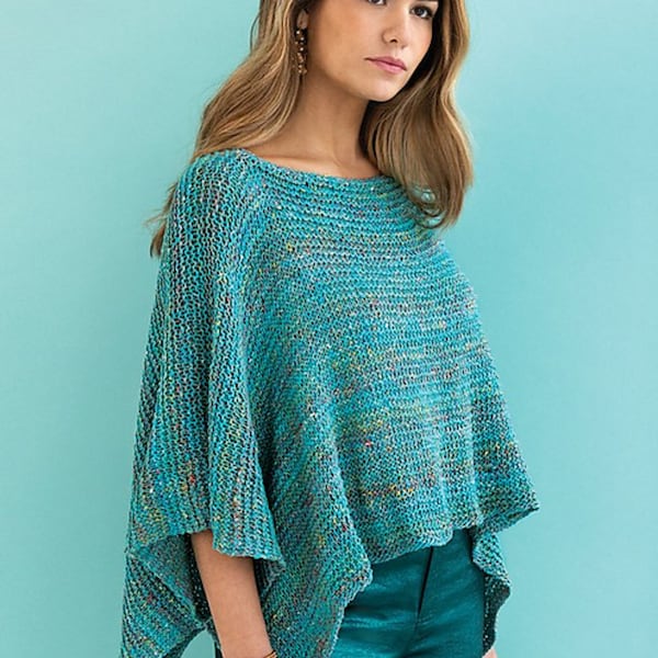 NORO - Easy-Peasy Poncho PDF Knitting Pattern, Beginner