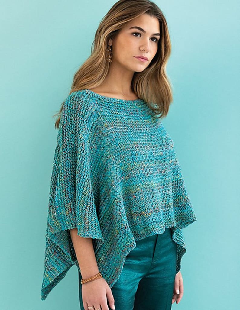 NORO Easypeasy Poncho PDF Knitting Pattern Beginner Etsy