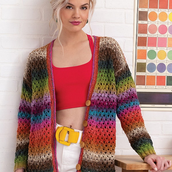 NORO - Spectra Cardigan Sweater, PDF Knitting Pattern, Instant Download